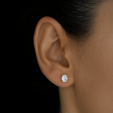 Aretes de diamantes corte oval